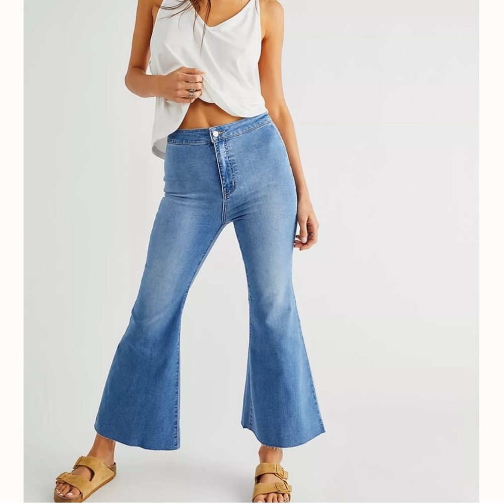We the Free Women’s Youthquake Cropped Flare Stretch Jeans Free People Size 27